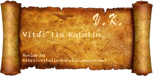 Vitális Katalin névjegykártya